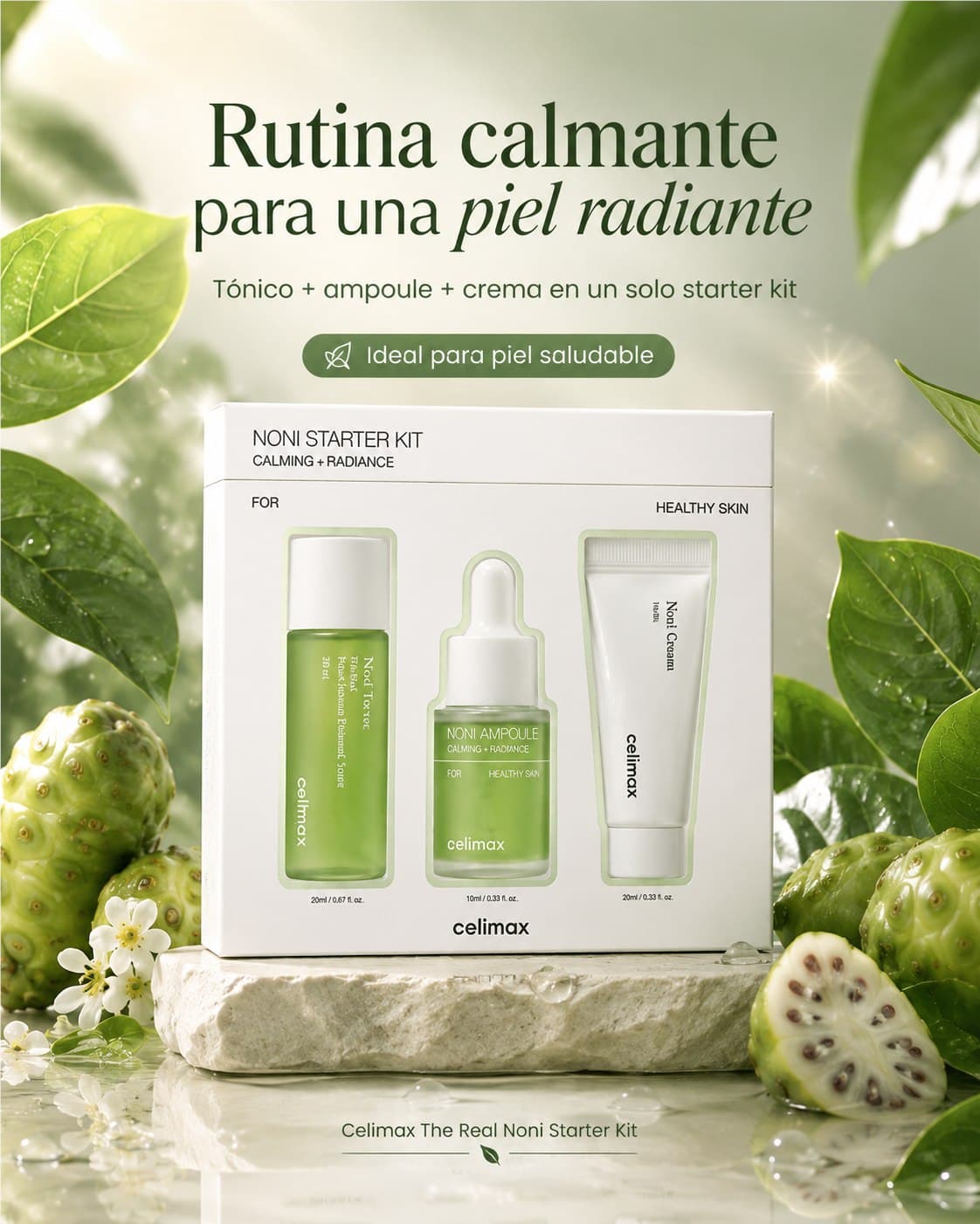 Set calmante de te verde para una rutina coreana